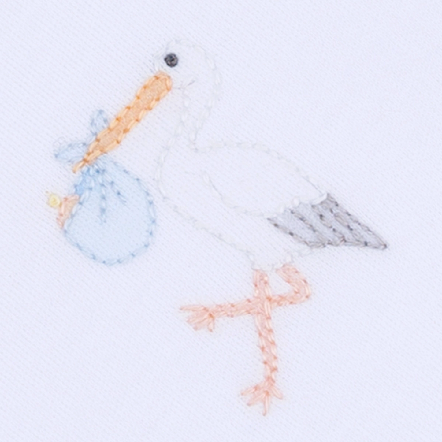 Vintage Stork Footie - Light Blue