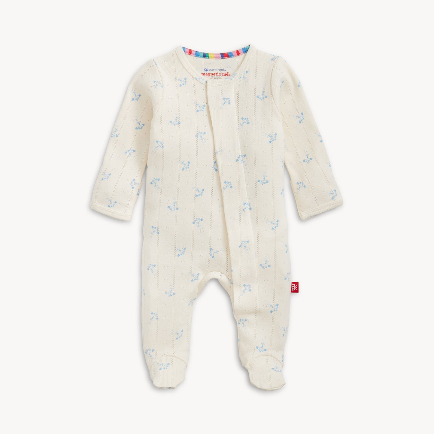 Magnetic Me - Airplanes Pointelle Magnetic Footie