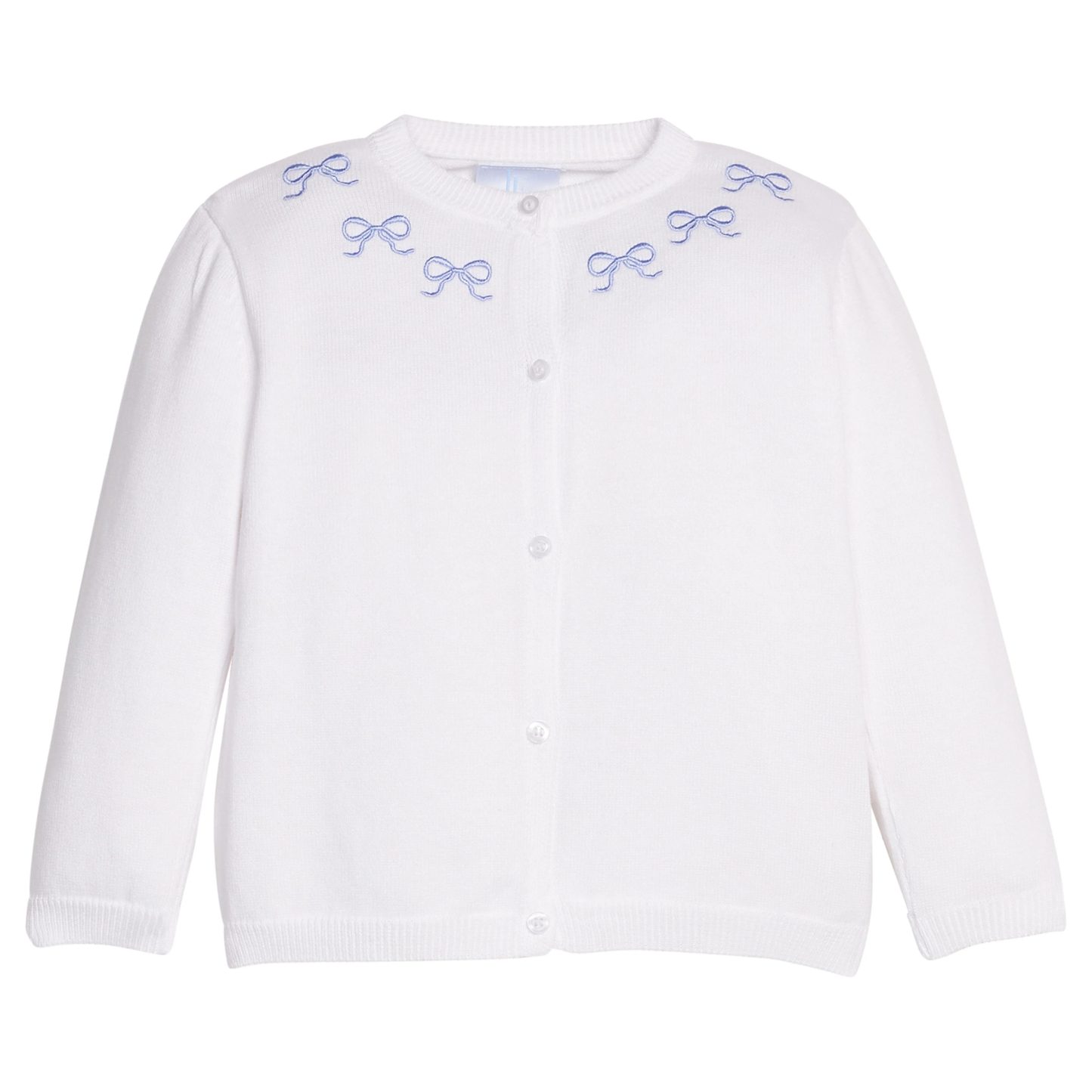 Embroidered Essential Cardigan - Blue Bows