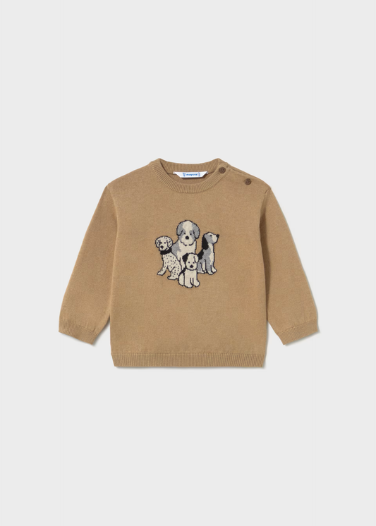 Baby Animal Intarsia Sweater - Puppies