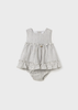 Newborn Striped Dress with Bloomers - Neutral
