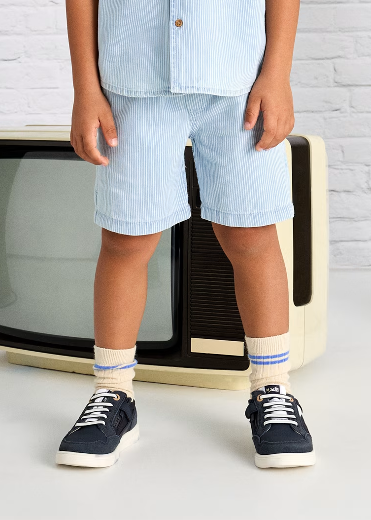 Boy Casual Denim Shorts - Stripes
