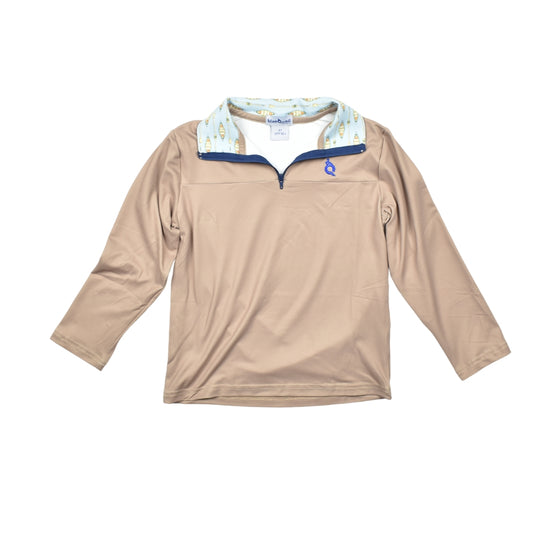 Khaki 1/4 Zip Performance Pullover