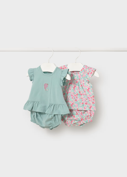Newborn Girl 4-Piece Set - Aqua