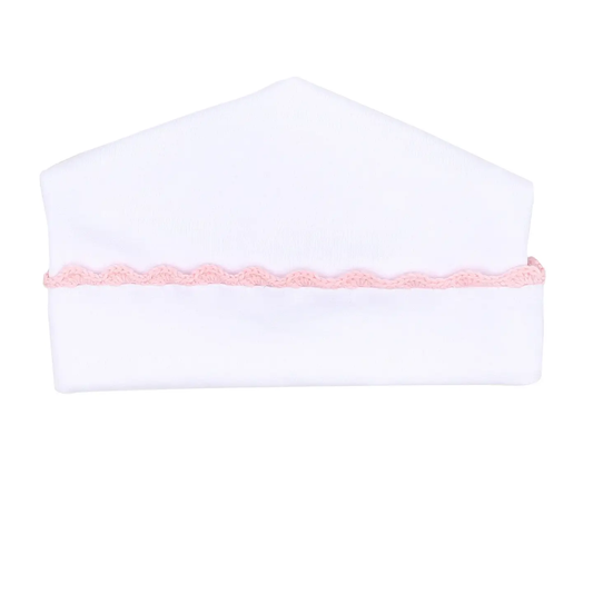 Baby Joy Pink Crochet Trim Hat