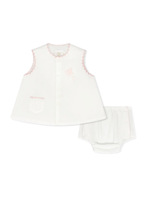 Maria Diaper Set - Blessings White, Butterfly