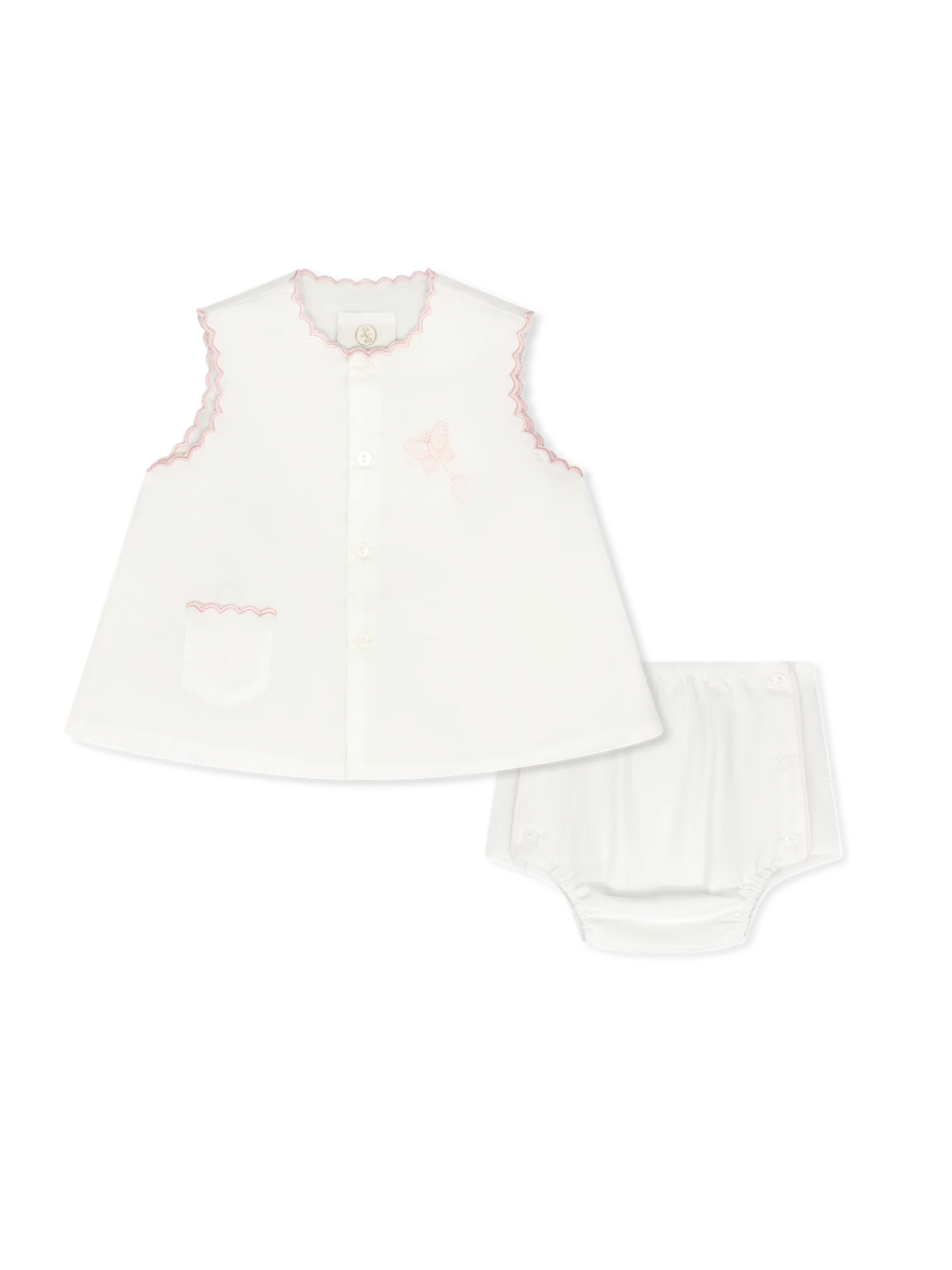 Maria Diaper Set - Blessings White, Butterfly