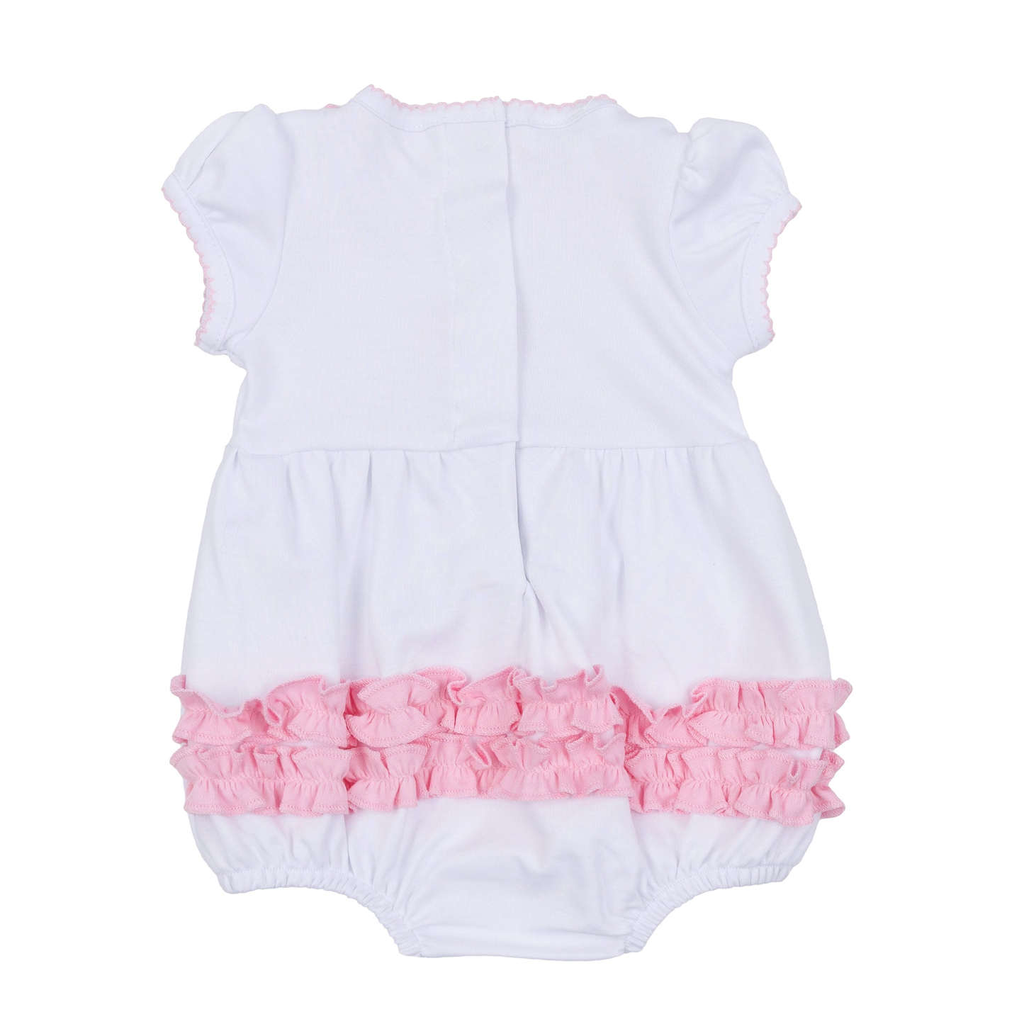 Precious Pumpkins Embroidered Ruffle Bubble - Pink
