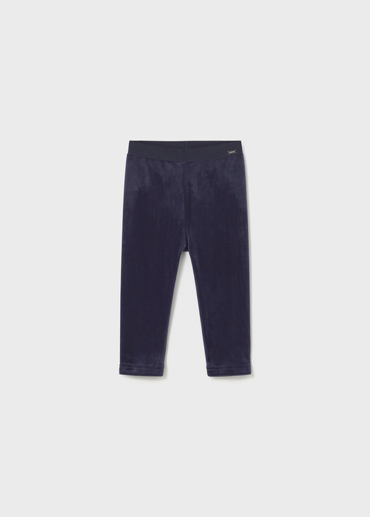 Baby Basic Velvet Leggings - Navy