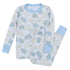 Animal Cracker Long Pajamas - Light Blue