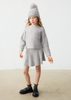 Girl Knit Sweater With Pearls - Grey