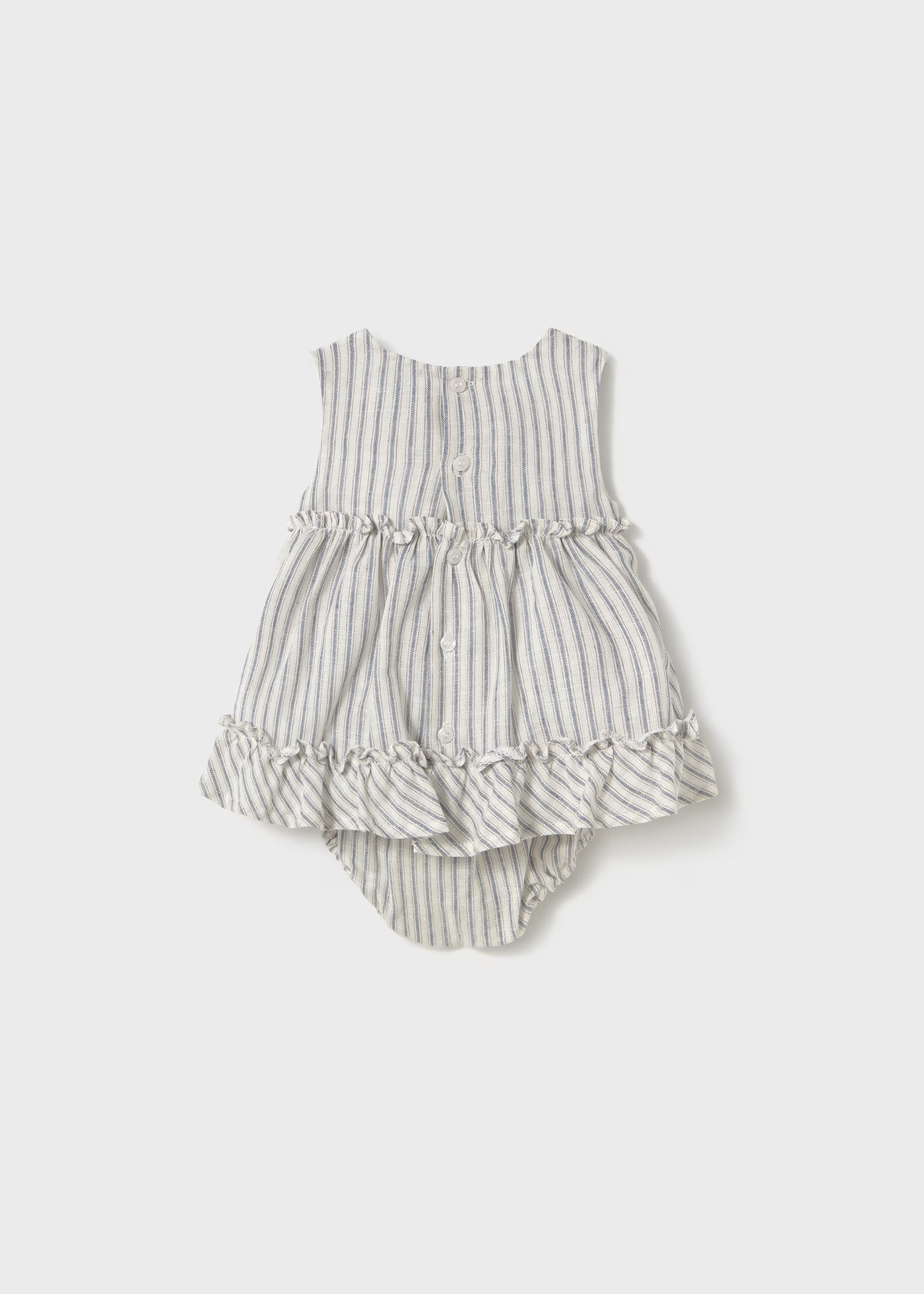 Newborn Striped Dress with Bloomers - Neutral