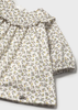 Newborn Girl Printed Velvet Dress - Olive