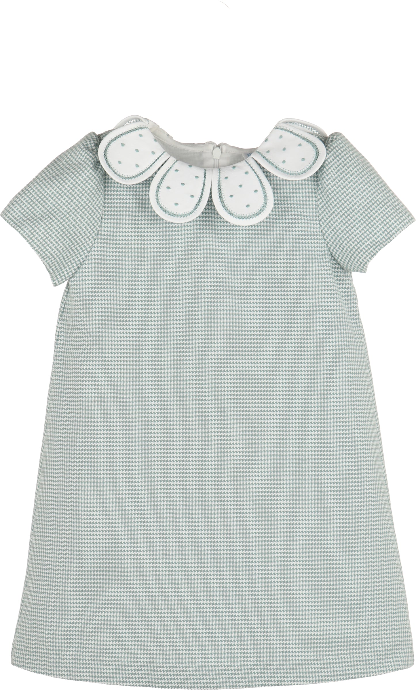 Checks Petal Collar Dress - Green