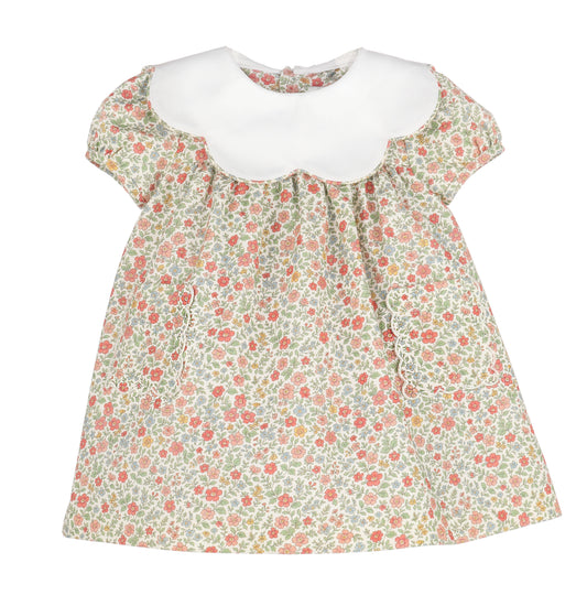 Storybook Vintage Scallop Dress - Orange