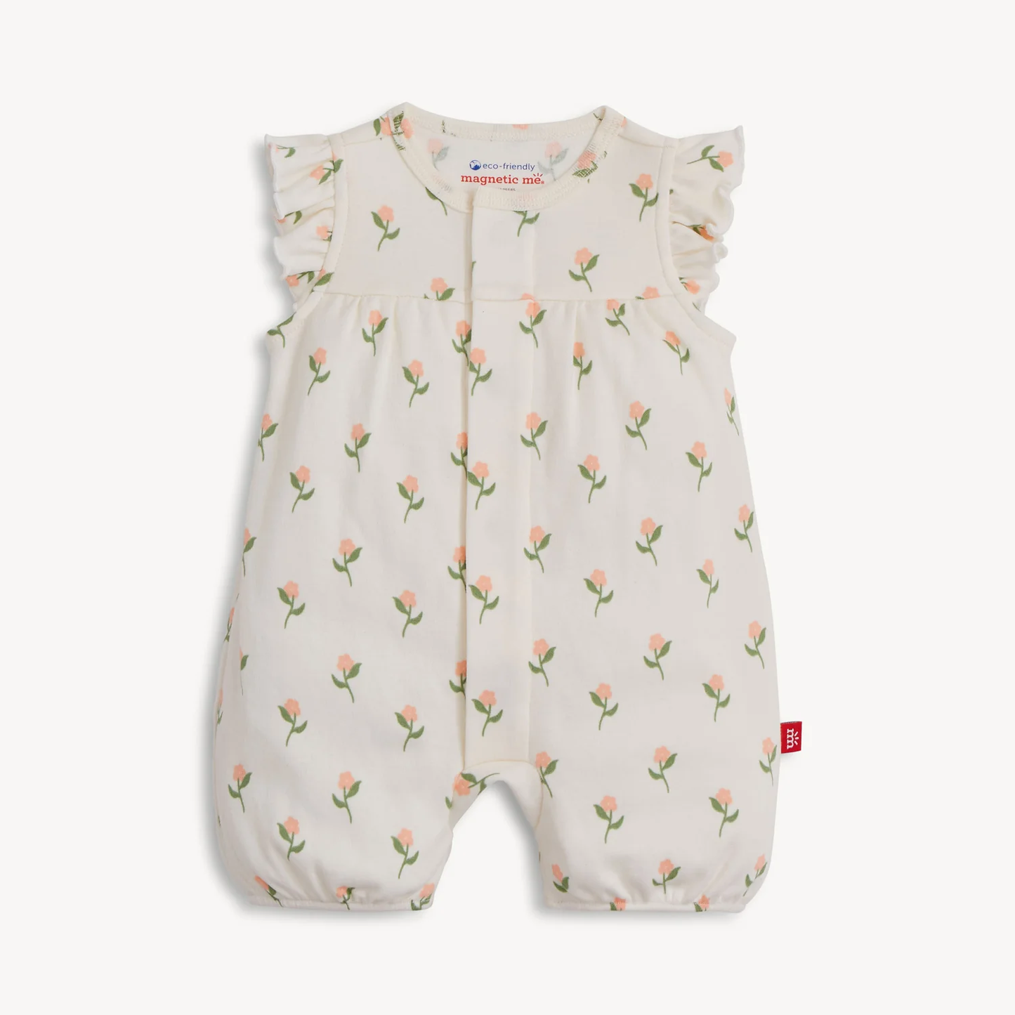 Magnetic Romper - Floral Chicken Tender - Organic Cotton