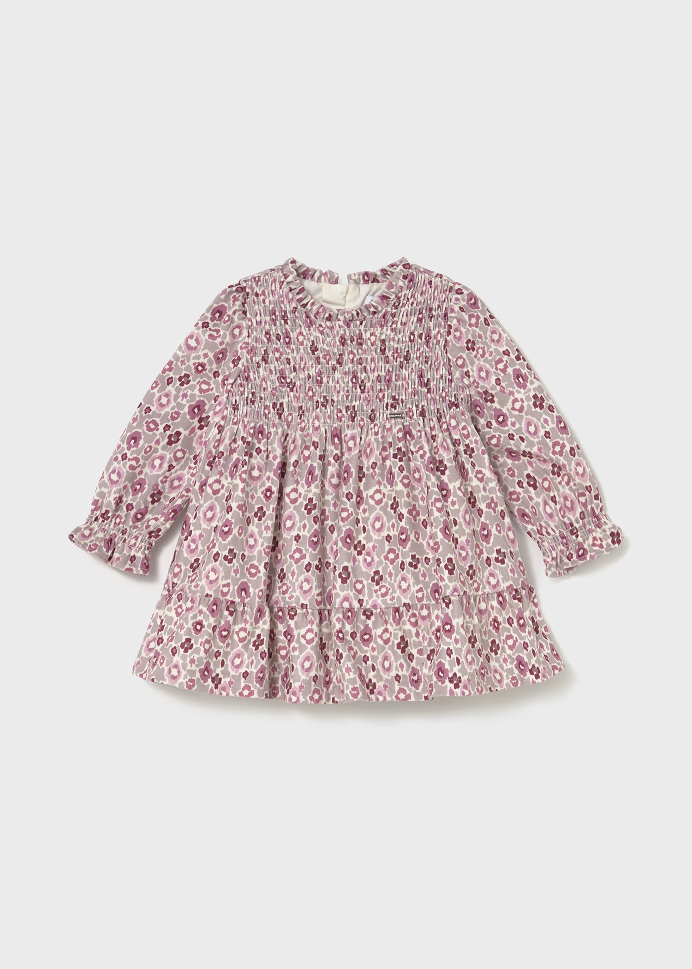 Baby Ruffled Velvet Dress - Quartz