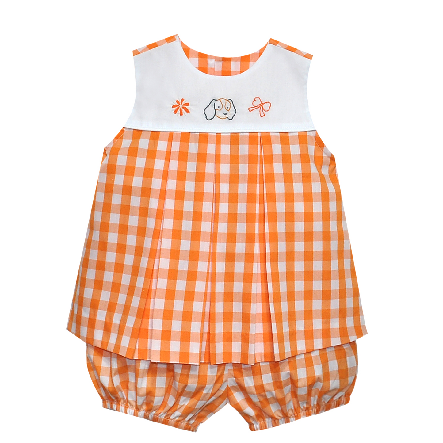 Hound Dog Orange/White Bloomer Set