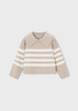 Girl Striped Knit Sweater - Heather Toffee