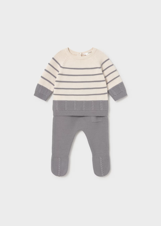 Newborn Boy Pants and Sweater Set - Ash