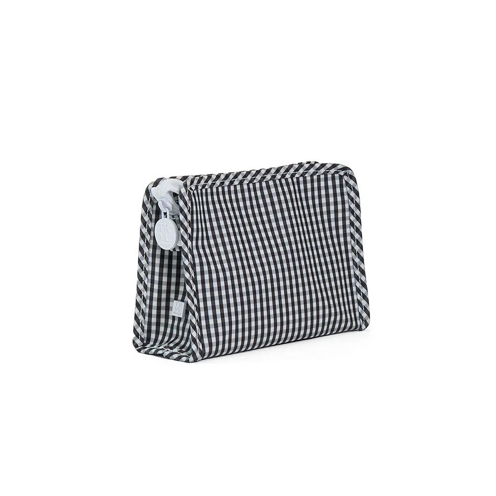 Roadie Large Zip Pouch - Gingham Black