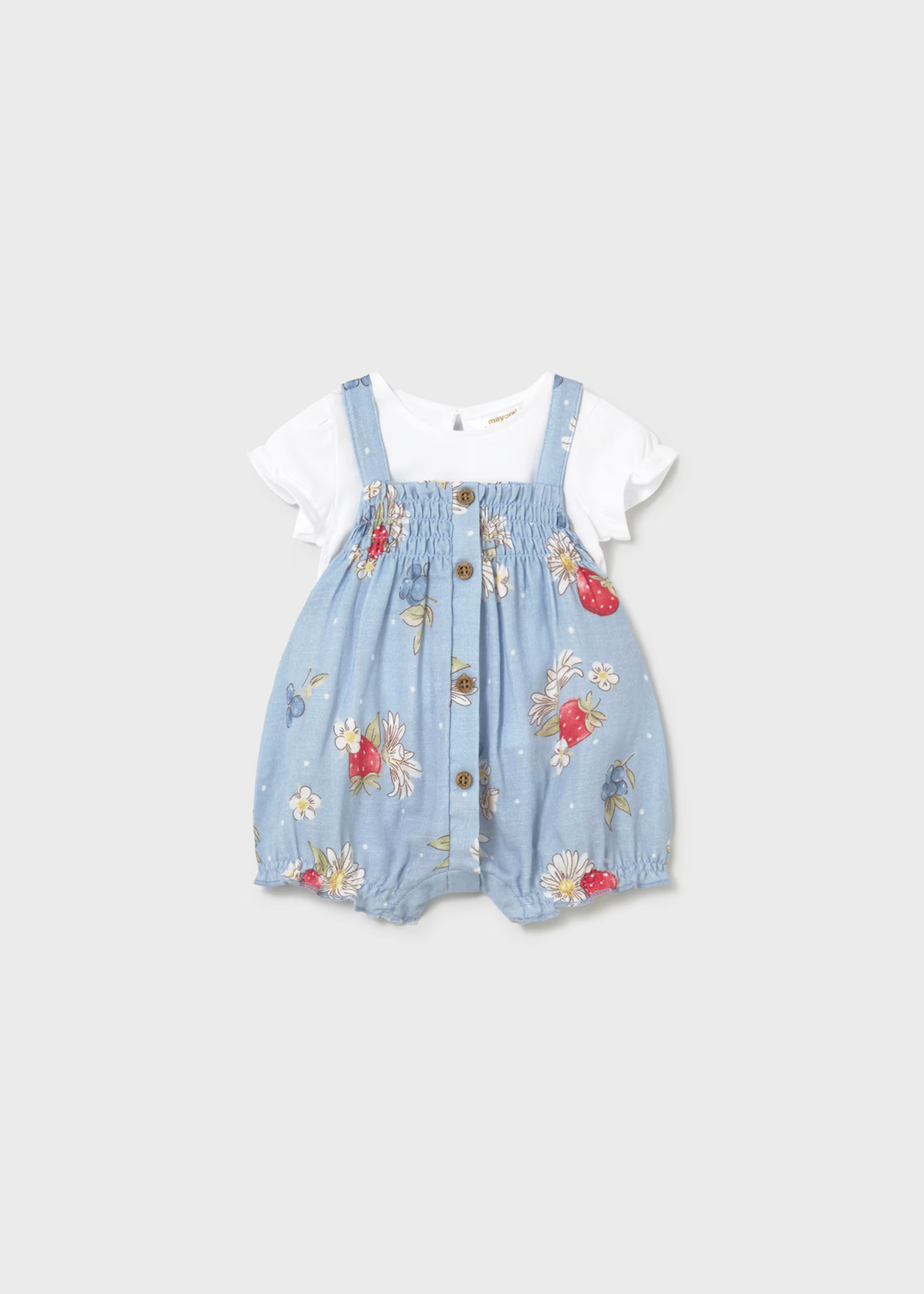 Newborn Girl Dungaree and T-shirt Set