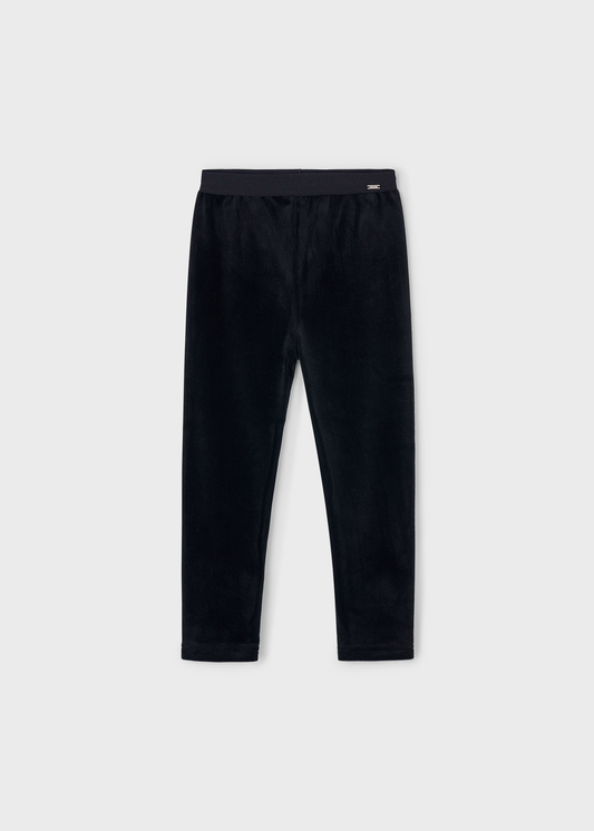 Girl Basic Velvet Leggings - Black