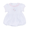 Vintage Stork Short Sleeve Girl Bubble - Pink