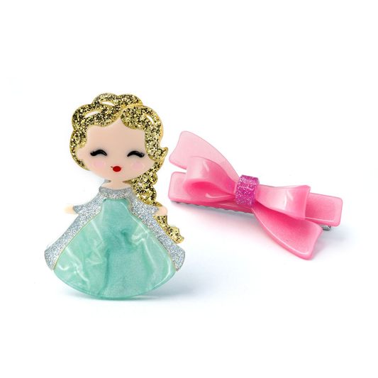 Cute Doll Gold Hair with Bow Hair Clip