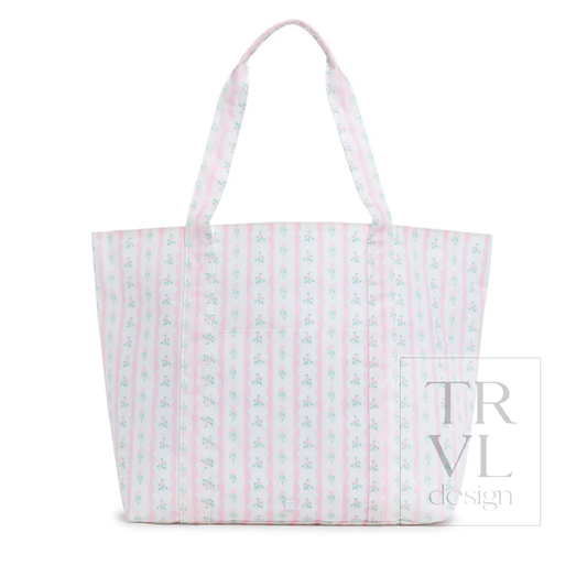 Jumbo Tote - X-Large Tote Ribbon Floral Pink
