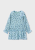 Girl Printed Pleated Dress - Anise