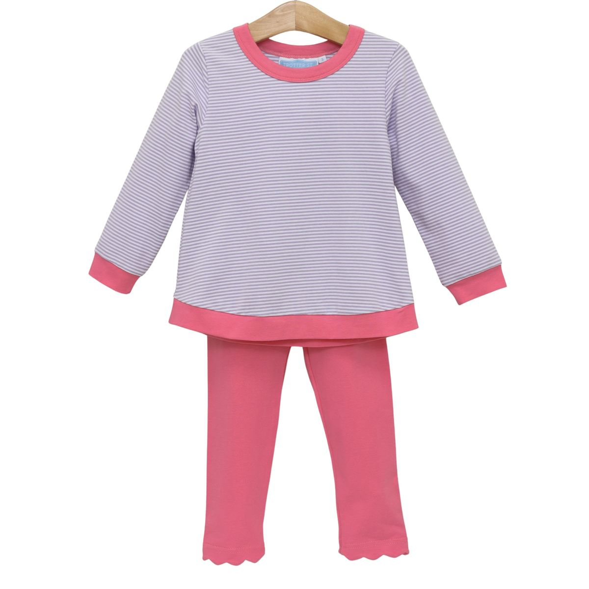 Reagan Pant Set - Lavender Stripe/Pink