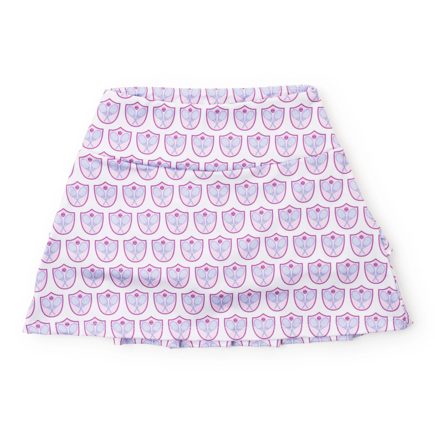 Margot Girls' Performance Skirt by LH Sport - Tennis Crest Pink