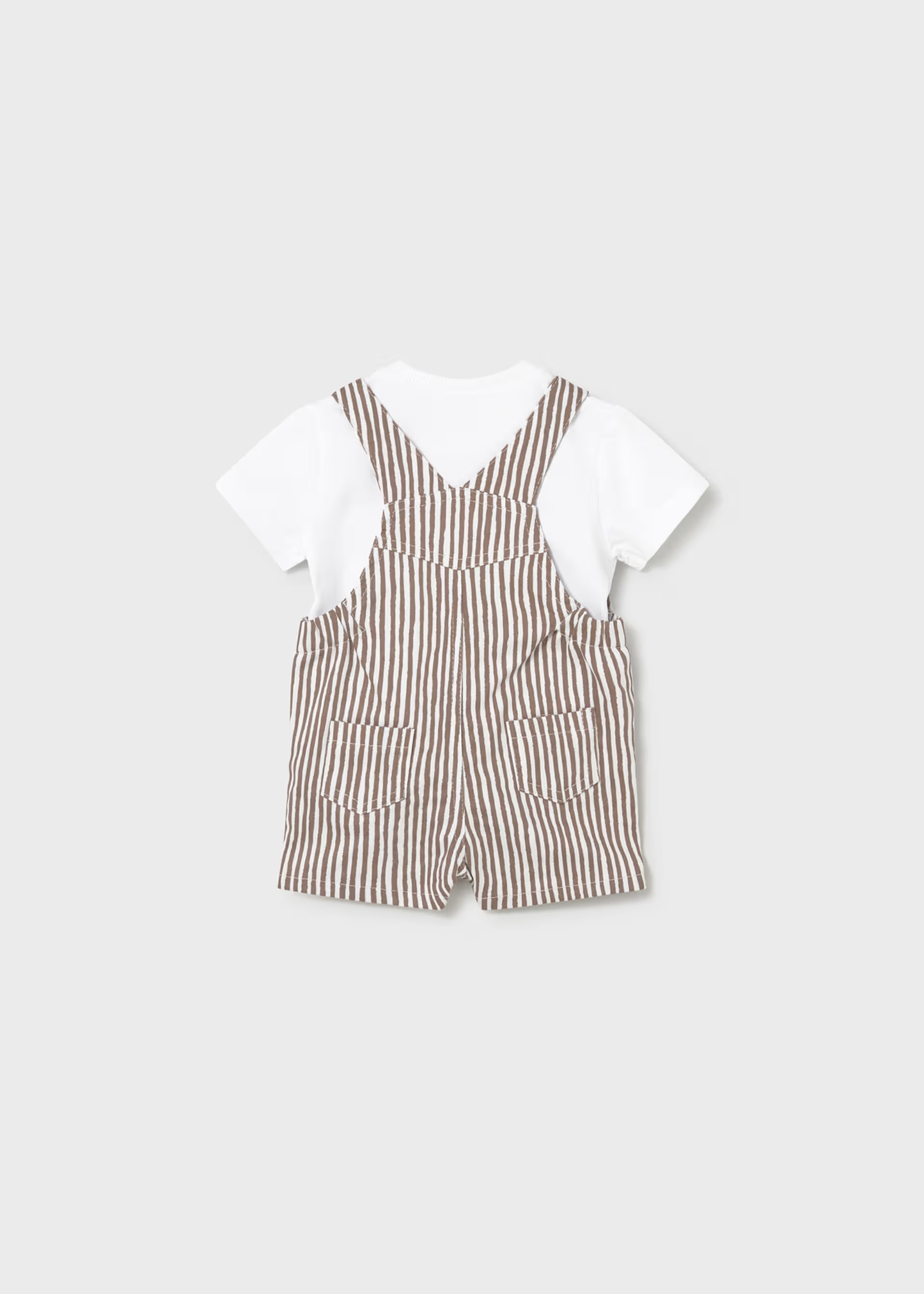Boy Dungaree and T-shirt Set - Cocoa