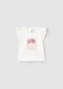 Baby Ruffled T-Shirt-Ecru-Pink
