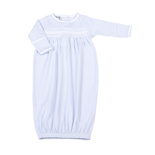 Mini Stripes Fall 24 Smocked Gathered Gown