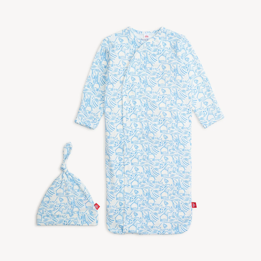 Blue Herds of a Feather Modal Gown + Hat
