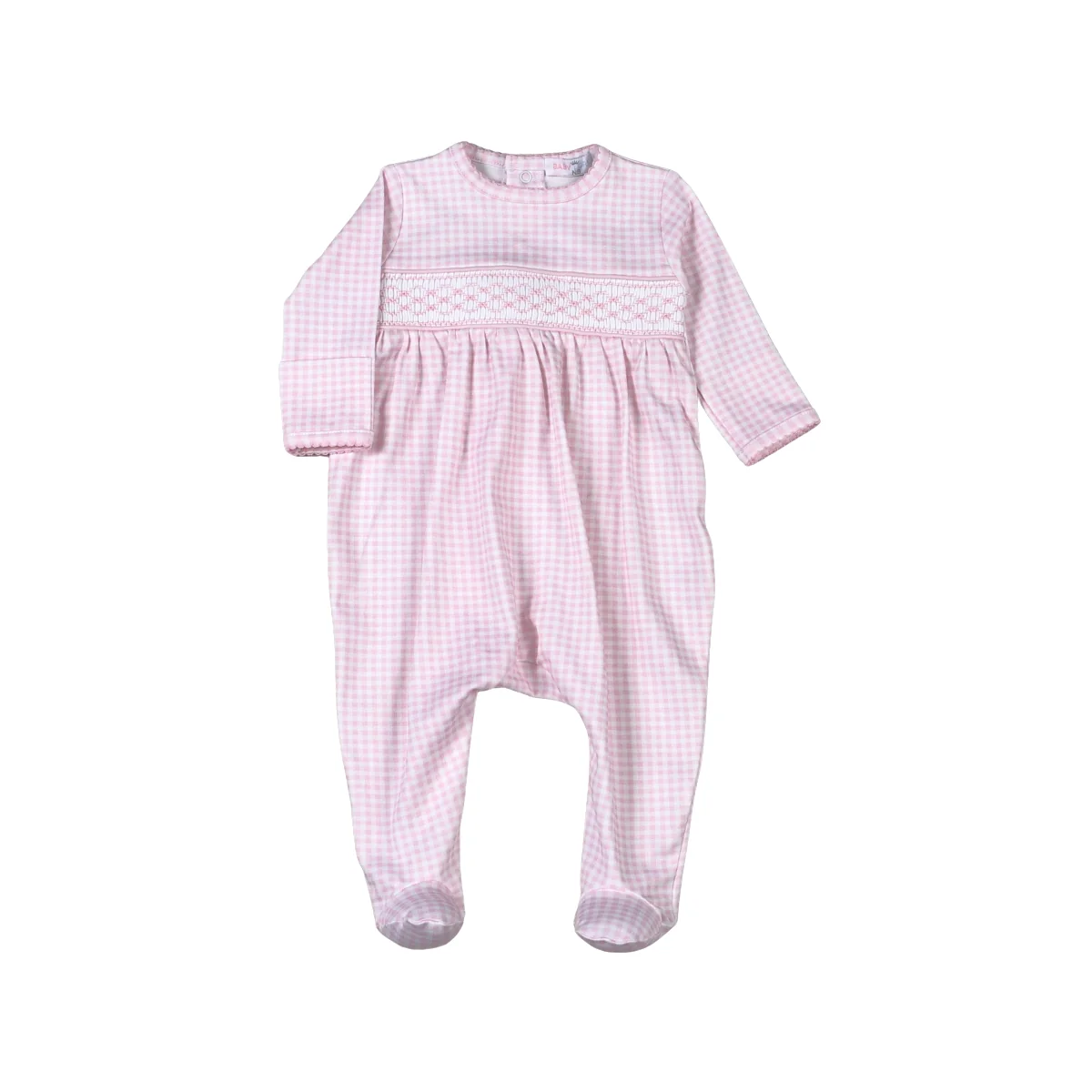 Pink Gingham Classic Pima Hand Smocked Footie