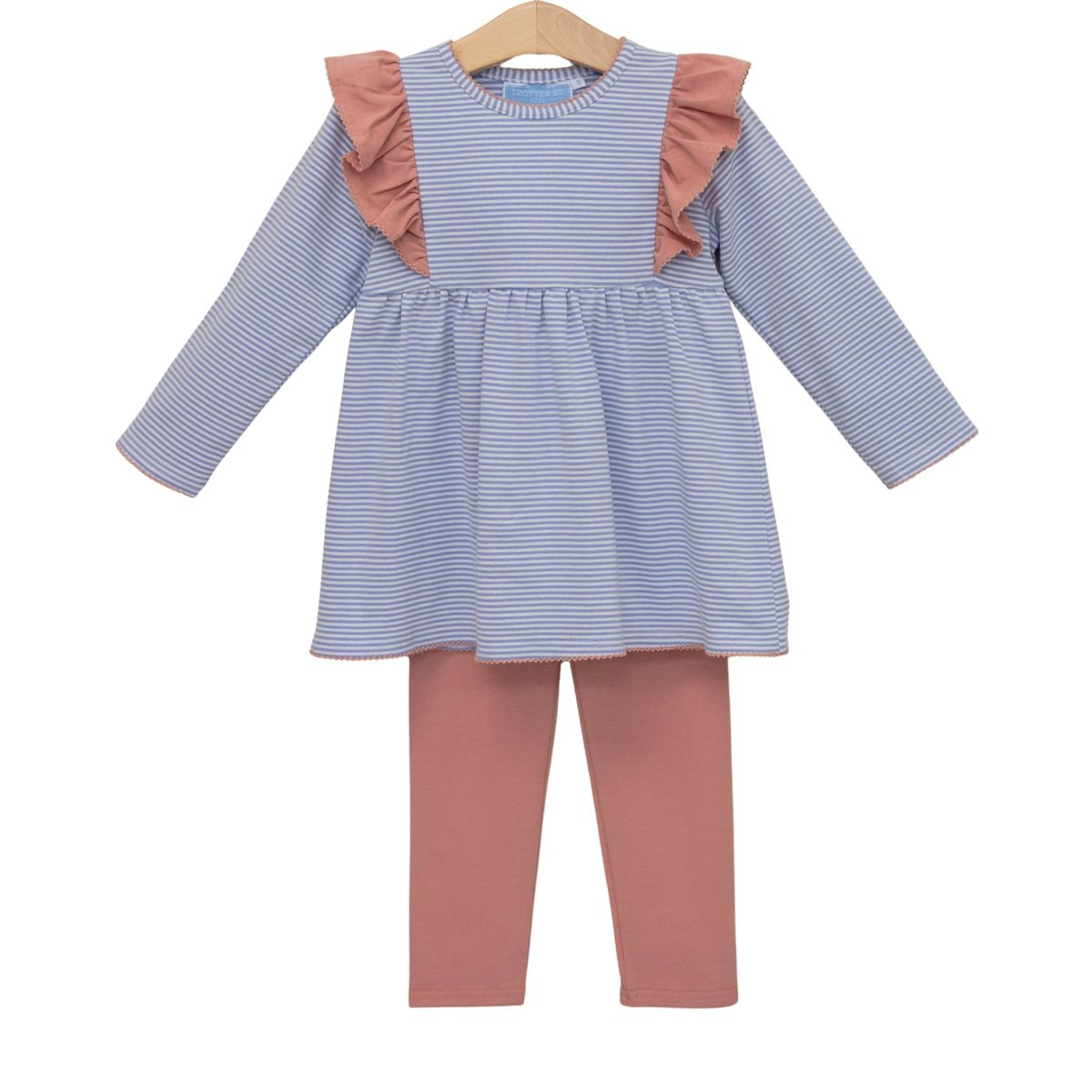 Madison Pant Set - Dusty Blue Stripe/Mauve