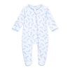 Darling Cowboy Boots Print Zip Footie - Light Blue