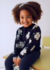 Girl Jacquard Sweater - Petroleum