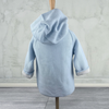Cotton Seed Stitch Double-Breasted Jacket - Blue/Cream