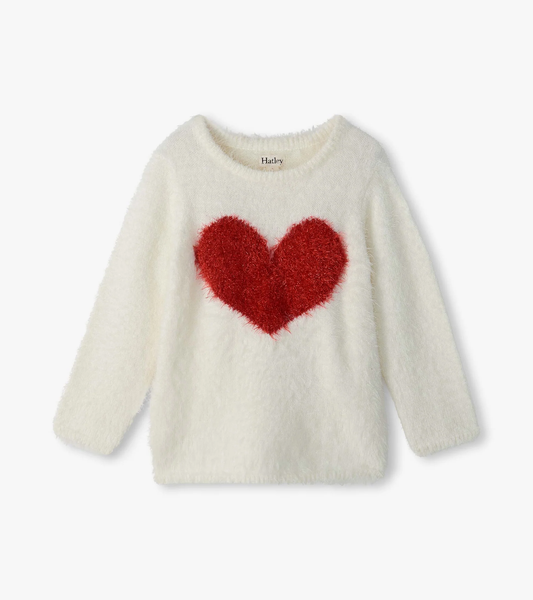 Girls Red Heart Everywhere Sweater