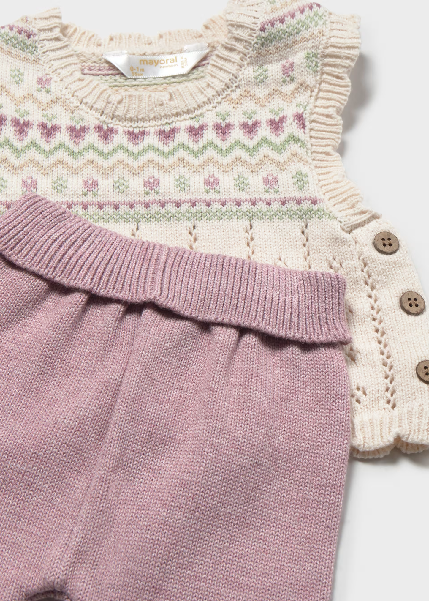 Newborn Girl 3-Piece Set - Mauve