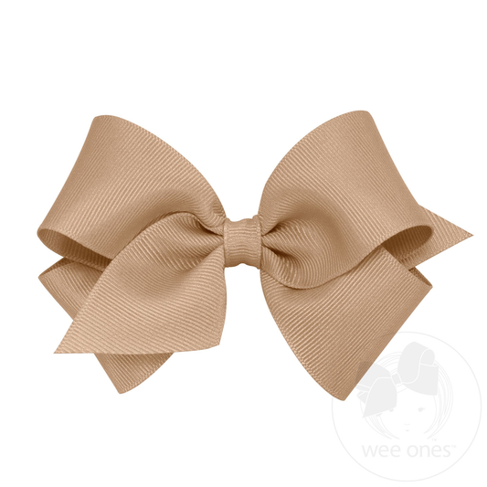 Small Classic Grosgrain Hair Bow (Knot Wrap) - Oatmeal