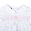 Blessed Embroidered Smocked Collar Gathering Gown