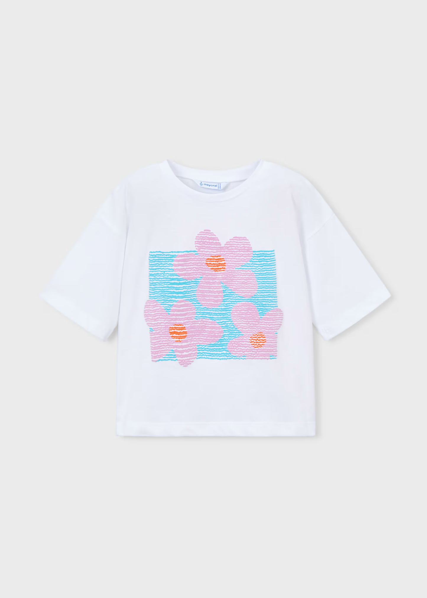 Girl Drop Shoulder T-shirt - Flower