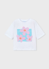 Girl Drop Shoulder T-shirt - Flower