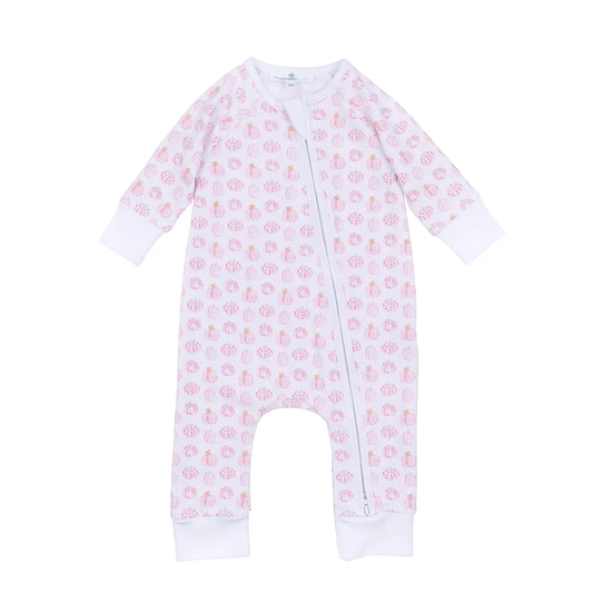 Precious Pumpkins Zipper Pajamas - Pink