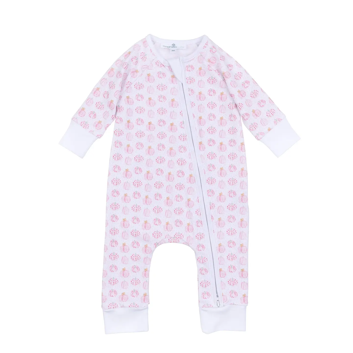 Precious Pumpkins Zipper Pajamas - Pink